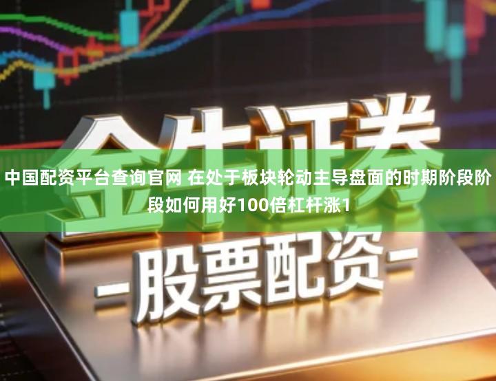 中国配资平台查询官网 在处于板块轮动主导盘面的时期阶段阶段如何用好100倍杠杆涨1